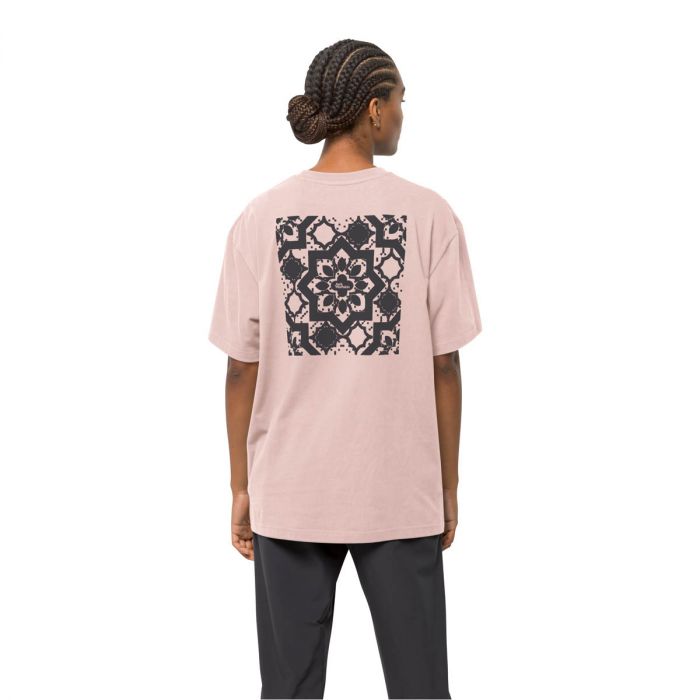 T-shirt Jack Wolfskin ESCHENHEIMER | różowy BACK e-Horyzont rose T smoke