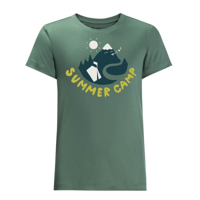 Koszulka dziecięca Jack Wolfskin SUMMER CAMP T K hedge green zielony |  e-Horyzont
