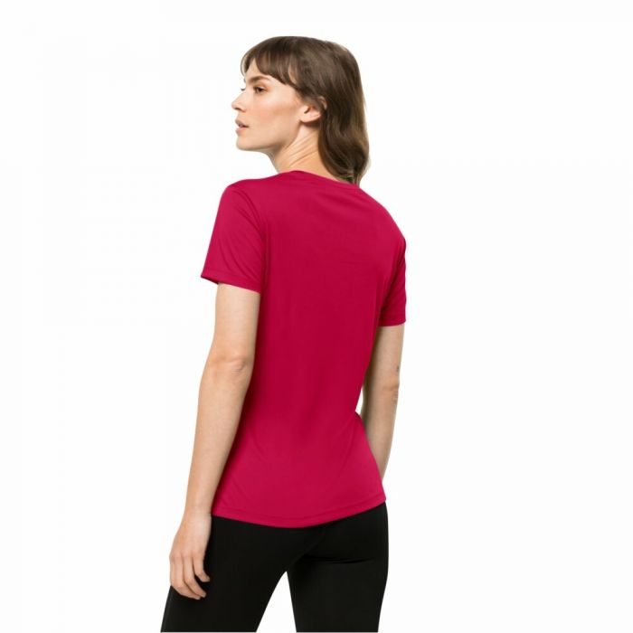 Koszulka sportowa damska Jack Wolfskin TECH T W pink dahlia różowy |  e-Horyzont