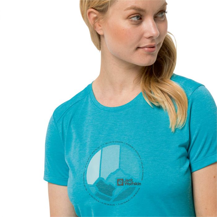 Wolfskin T-shirt damski T Jack GRAPHIC W | e-Horyzont scuba niebieski CROSSTRAIL