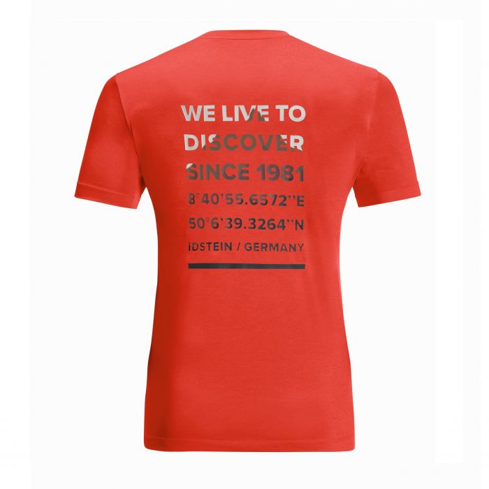 Koszulka z krótkim rękawem męska Jack Wolfskin HIKING S/S T M strong red  czerwony | e-Horyzont | Sport-T-Shirts
