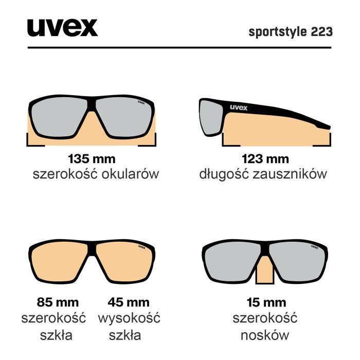 Okulary sportowe Uvex Sportstyle 223 black/orange || 'Okulary\u0020sportowe\u0020Uvex\u0020Sportstyle\u0020223\u0020black\u002Forange'