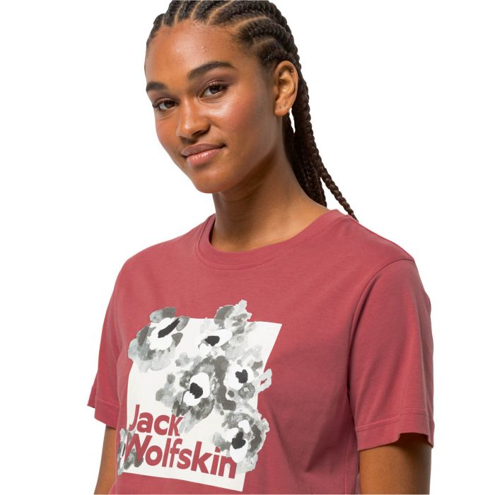 T-shirt damski Jack Wolfskin FLORELL BOX T W faded rose różowy | e-Horyzont