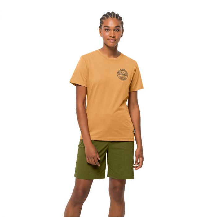 T-shirt damski Jack Wolfskin CAMPFIRE T W honey yellow żółty | e-Horyzont