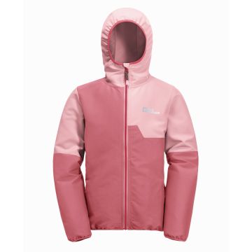 Dziecięca kurtka wiatroszczelna Jack Wolfskin TURBULENCE HOODED JKT K soft pink