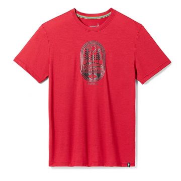 Koszulka unisex z krótkim rękawem Smartwool Trail Graphic rhythmic red