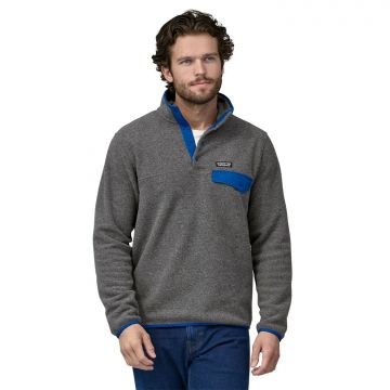 Męska bluza polarowa Patagonia Lightweight Synchilla® Snap-T® Pullover nickel w/passage blue