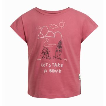 Dziewczęcy t-shirt Jack Wolfskin TAKE A BREAK T G soft pink