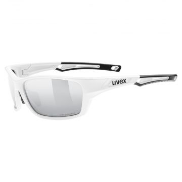 Okulary sportowe ze szkłami polaryzacyjnymi Uvex SPORTSTYLE 232 P white mat