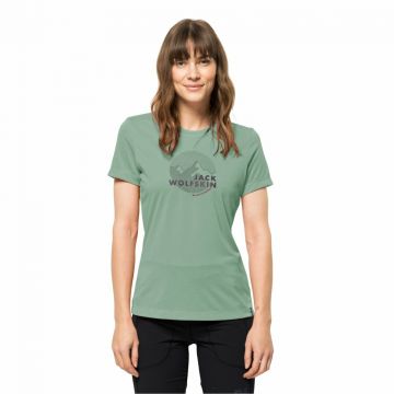 Damska koszulka Jack Wolfskin HIKING S/S GRAPHIC T W granite green