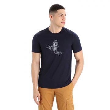 Koszulka męska Icebreaker Tech Lite II Short Sleeve T-shirt Skiing Yeti midnight navy