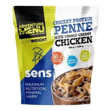 Żywność liofilizowana Adventure Menu Proteinowe penne ze świerszczy z kurczakiem w kremowym sosie kreolskim 160 g