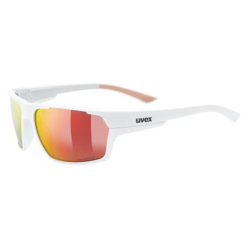 Okulary sportowe ze szkłami polaryzacyjnymi Uvex Sportsyle 233 P white mat