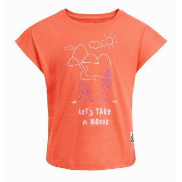 Dziewczęcy t-shirt Jack Wolfskin TAKE A BREAK T G digital orange
