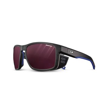 Sportowe okulary górskie z fotochromem Julbo Shield Reactiv 0-4 High Contrast J5064514 translucent black/blue/white