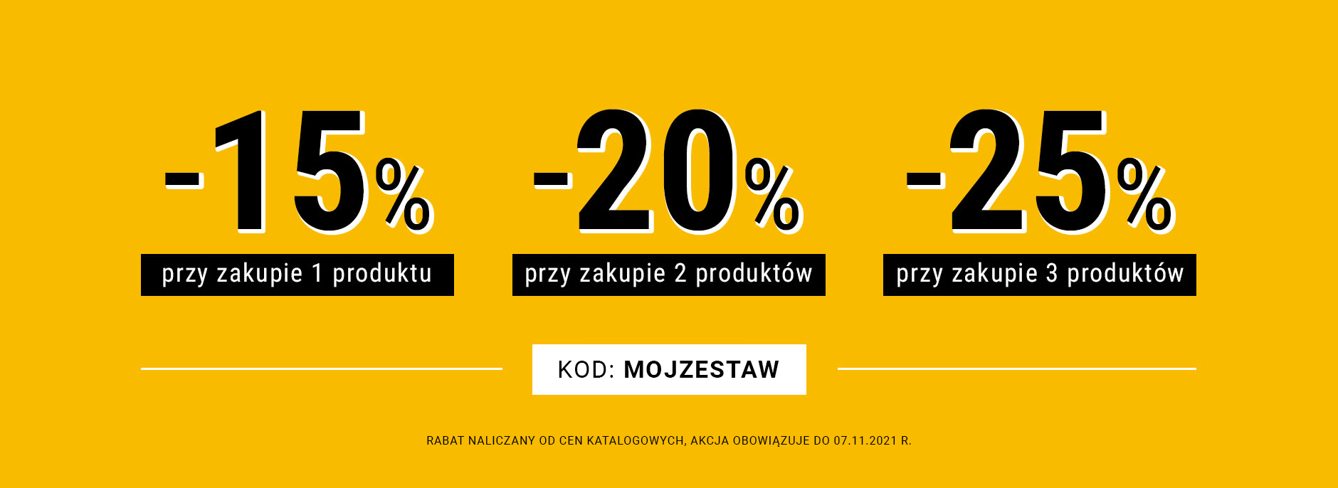15% kupując 1 produkt, 20% kupując 2 produkty, 25% kupując 3 produkty z kodem: ZgarnijRabat