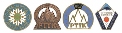 odznaki narciarskie|Narciarskie odznaki turystyczne PTTK - Młodzieżowa, Górska Mała i Duża, Wysokogórska