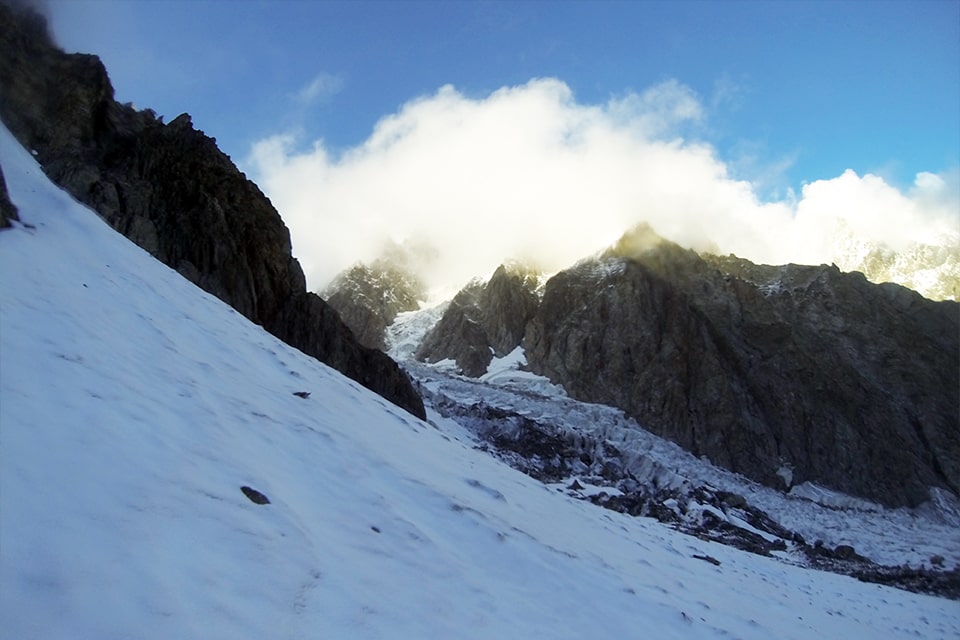 Alpy lodowiec|Na lodowcu