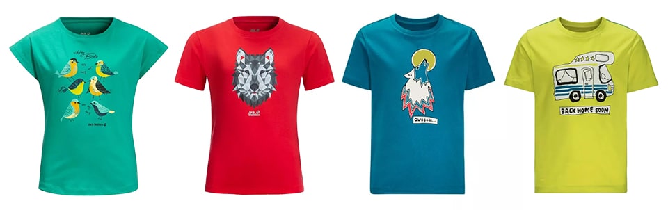 Prezenty dla dzieci|Kolorowe koszulki dziecięce z krótkim i długim rękawem, prod. Jack Wolfskin