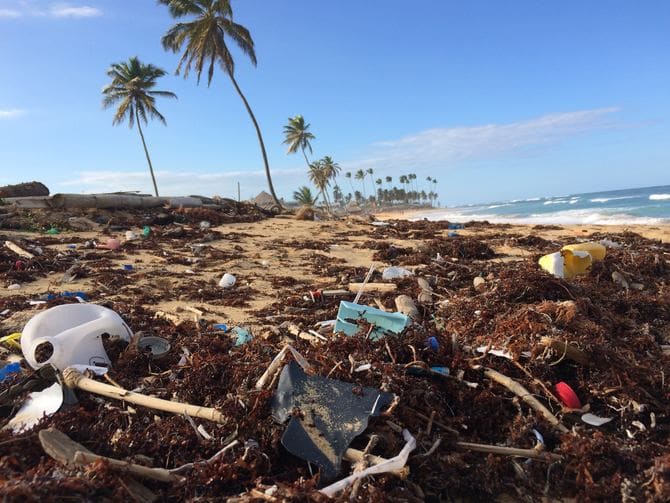 śmieci na plaży - mikroplastik jest wszędzie |Nawet rajski krajobraz potrafi być pełen śmieci.