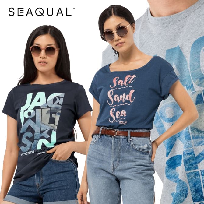 seaqual jack wolfskin |Od lewej: koszulka Navigation T, koszulka Salt Sand Sea T i koszulka Atlantic Ocean T.